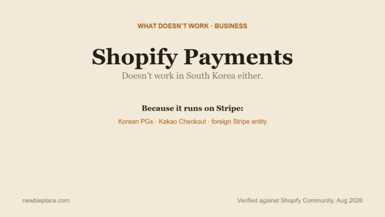 Shopify Payments not available in South Korea: Korean PGs, Kakao Checkout, and foreign Stripe entity options